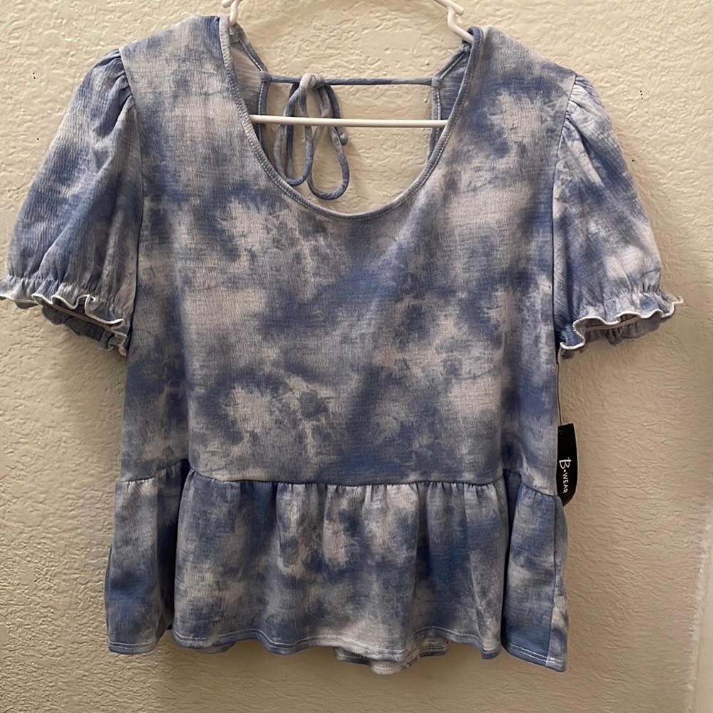 B-WEAR blue tie dye short sleeve